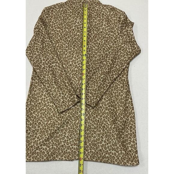 VERO MODA COAT WOMENS MEDIUM ANIMAL PRINT FLEECE LONG CARDIGAN COAT LEOPARD NWT - Picture 8 of 13